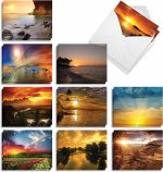 The Best Card Company - 20 Landscape Nature Note Cards Blank (4 x 5.12 Inch) (10 Designs, 2 Each) - Moonshine AM7169OCB-B2x10